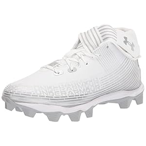 Under Armour Men’s Highlight Franchise Football Shoe, White (101)/Metallic Silver, 12