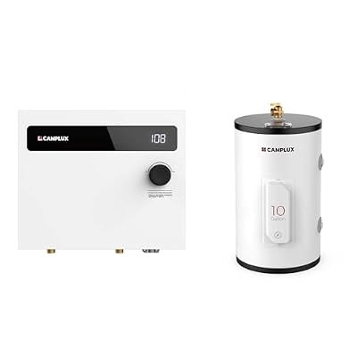 CAMPLUX 14kW Electric Tankless Water Heater and 10 galllons Mini Tank Water Heater