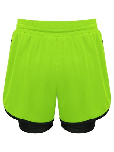 TiaoBug Kids Boys 2 in 1 Swim Trunks Running Athletic Shorts with Built-in Compression Shorts Summer Beachwear2