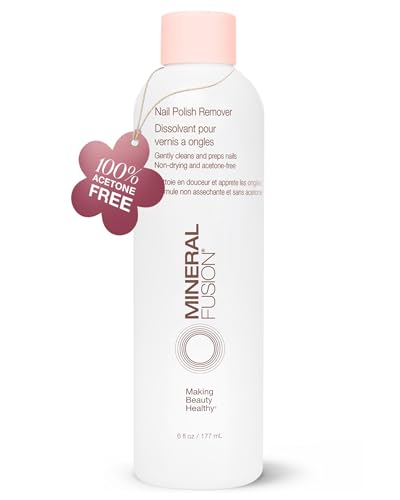 Mineral Fusion Nail Polish Remover - Acetone-Free Nail Care with Natural Solvents - Non Drying Liquid Formula - 6 fl oz