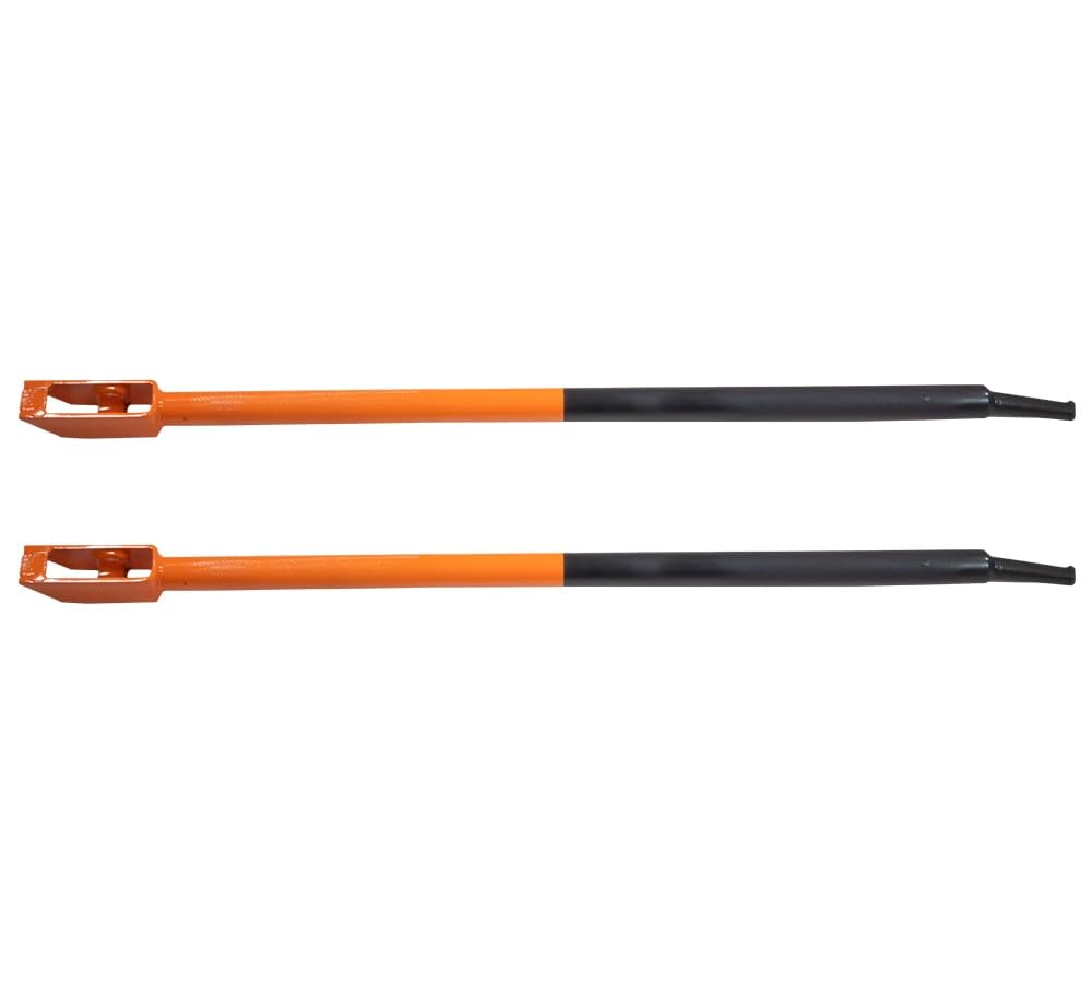 2 Pack 40" Combination Winch Bar for Flatbed Trailer - Black &amp; Orange Powder Coated Carbon-Steel Combo Winch Bar with Non-Slip Handle &amp; Square Head for Chain Lever Binders
