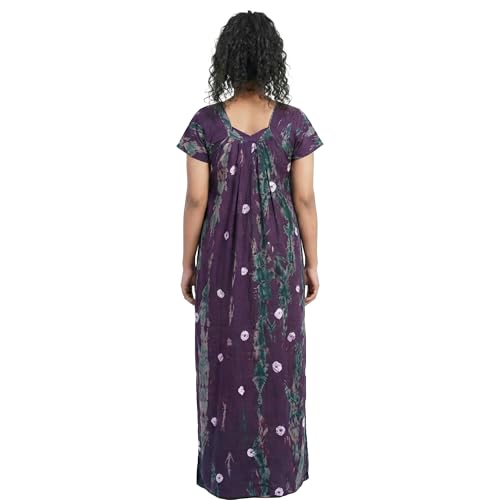 Image of Women's Cotton Printed Maxi Nighty