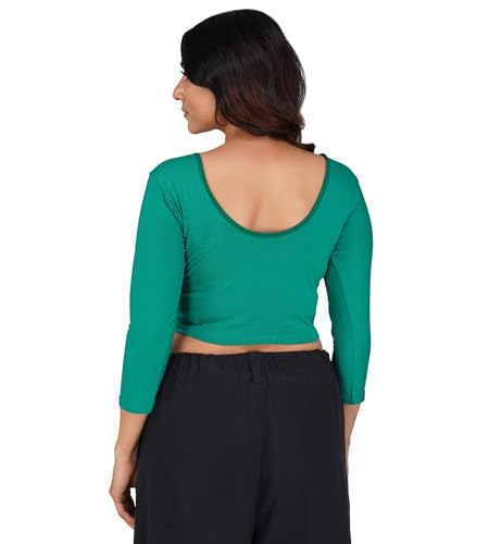 Image of Fressia Fabrics Women's Cotton Readymade Saree Blouse Stretchable Crop Top Choli Bustier Top