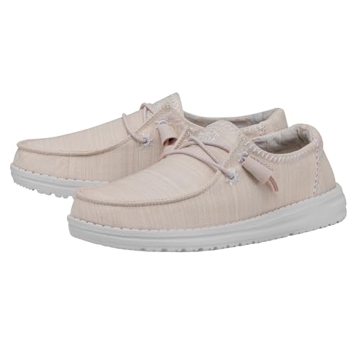 Image of HEYDUDE Wendy Star Loafers for Little, and Big Kid - Textile Upper with Lace Detailing, Removable Insole, Chic and Nice