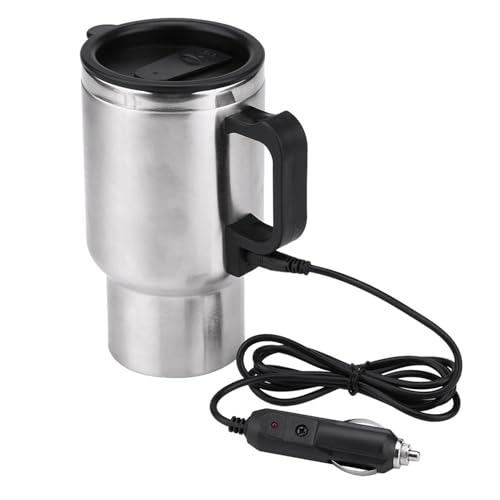 wasserkocher auto 12v,Wasserer Für Auto,Wasserer 12 Volt Auto,Auto Wasserer,12V 450Ml Elektro Reise Heizbecher Reisekel AEdelstahl Im Auto Reisewasserer Kaffee Tee Autotasse Becher nkbecher