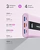 VRURC Mini Power Bank 20000mAh USB C PowerBank Piccolo 22,5 W Ricarica rapida con 4 uscite 3 ingressi Caricatore portatile Travel Essentials Display LED compatibile con iPhone Android -Viola