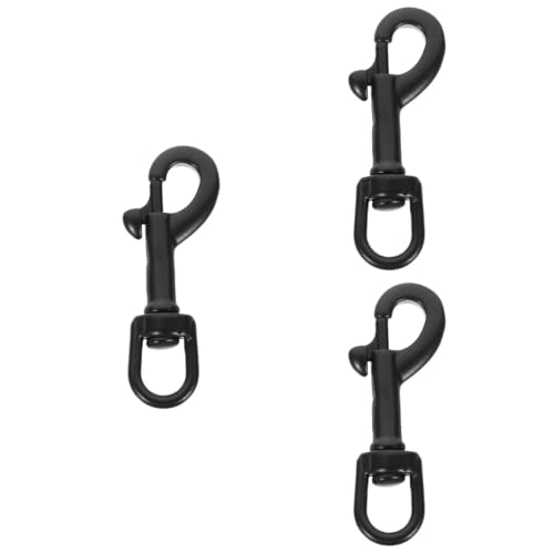balacoo 3pcs Hook Flagpole Snap Clips Trigger Chain Clip Swivel Clasps Buckle Flag Clips for Flagpole Rope Heavy Duty Diving Clips Key Fob Swivel Eye Trigger Snap Black Stainless Steel