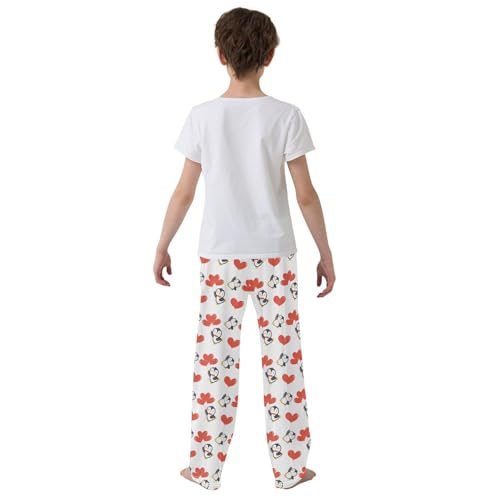 ZZKKO Cute Penguins Valentine Heart Balloons Boys Pants for Kids Jogger Pants with Pockets S-XL3