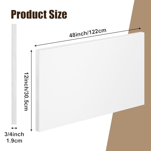 Image of Frienda White Hdpe Plastic Sheet 3 /4 inch Thick, Size 12 inch x 48 inch, Hdpe Sheet Board, Starboard Board, High Density Polyethylene Solid Plastic Block for DIY Projects for Machining Home Crafts