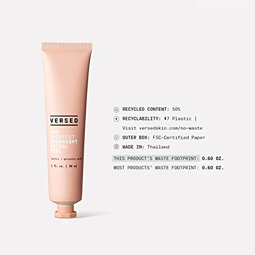 Versed The Shortcut Overnight Facial - Leave-On Gentle Exfoliating Treatment With Lactic And Glycolic Acid To Rejuvenate And Hydrate Skin - Vegan (0.5 Fl Oz) #TOP4