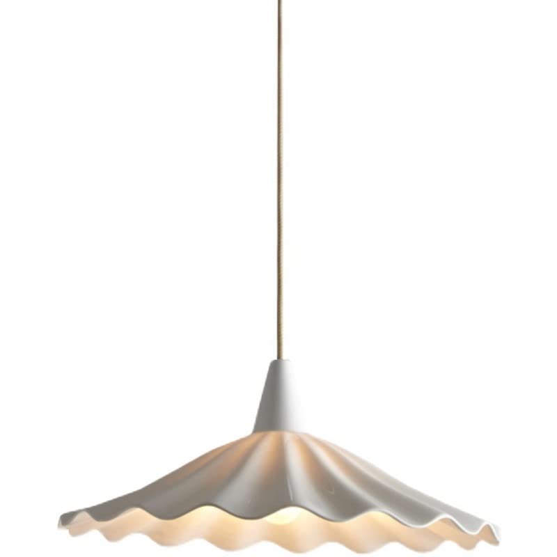 Lustre de salle à manger céramique plissée luminaire d'allée