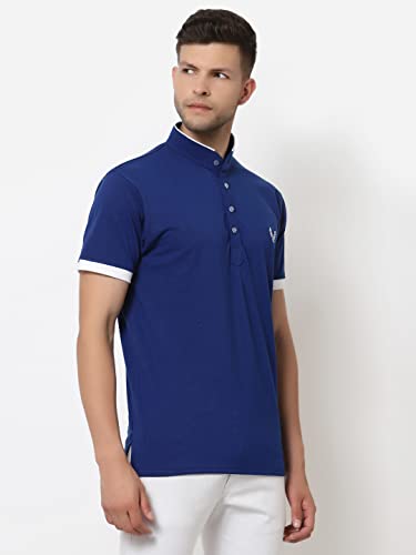 Image of UZARUS Men's Solid Cotton Regular Fit Polo T-Shirt