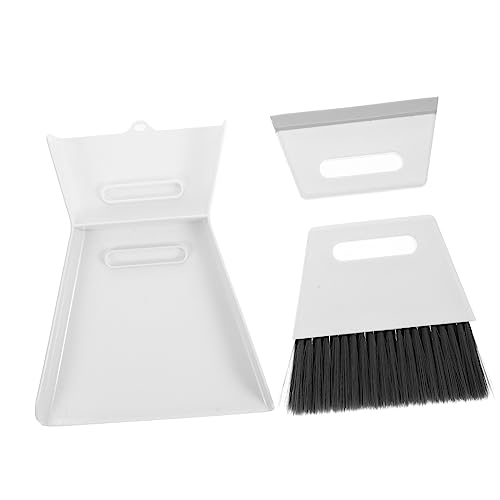 SOLUSTRE 3-in-1 Desk Cleaning Set Mini Broom Dustpan Scraper Brush for Desk Bed Keyboard
