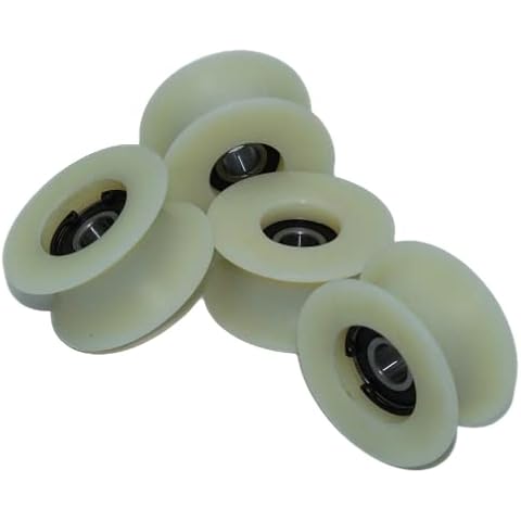 Pack of 4 x 60 mm Diameter Machined Nylon Pulley Wheels Various Groove Sizes Made in the EU (25 mm Groove) Cover