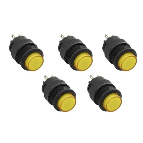 Bouton-poussoir momentané 16mm jaune 4 broches R16-503/AD 3A 250V