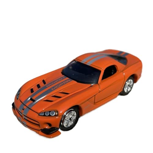 1 64 para Dodge Viper de aleación fundida, supercoche de Juguete, Coches clásicos, colección para Adultos, Pantalla estática No Control Remoto Modelos(Naranja)