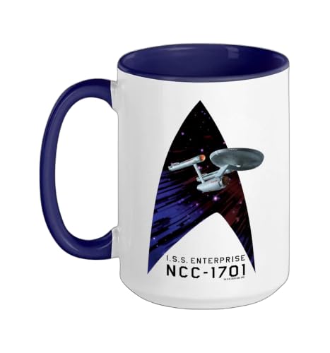 Star Trek Delta Enterprise Officially Licensed Ceramic Mug, Dark Blue/White, 15oz