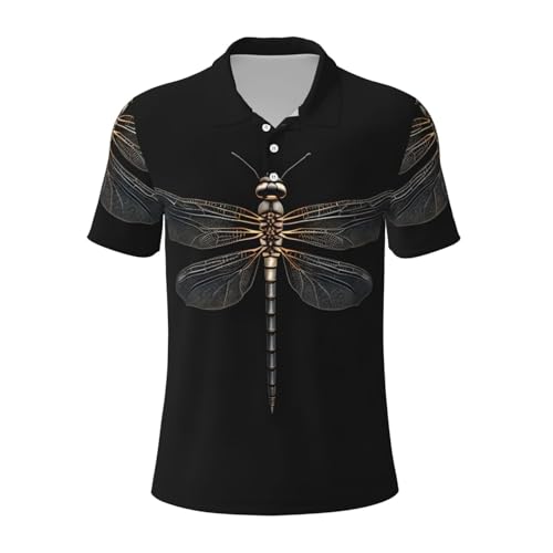Polo évacuation humidité homme noir à manches courtes libellule