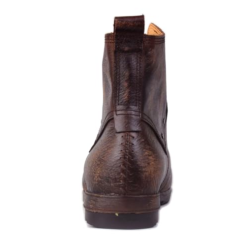 Image of Men's Vintage Brown Retro Chukka Boots Lace-up Motorcycle Casual Leather Dress Ankle Boot for Men Fashion CD-6015-6-Vintage-R