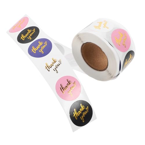 WOONEKY 彩色?金ラウンドシール 感謝ステッカー 丸型装飾シール 小包装ラベル 簡単貼付け 耐摩耗自己粘着 贈答用 ラッピング用