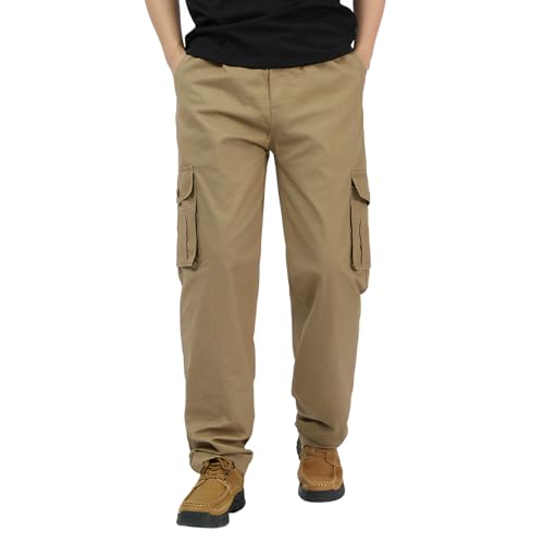Adorlina Pants for Men, Ultra Comfort Flex Fit Multi-Pocket Durable Pants, Men's Casual Loose Straight Cargo Pants