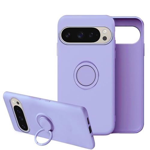 Coque Pixel 9 Pro en silicone liquide violet doublure microfibre premium fine