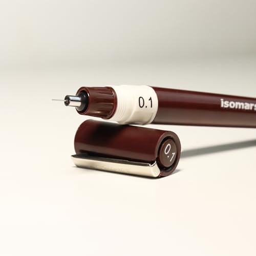 Image of Isomars Technoart Fineliner Technical Drawing Pen 0.5mm with Black Waterproof Drawing Ink Set | Refillable Precision Pen for Sketching, Drafting, Architecture & Mandala Art