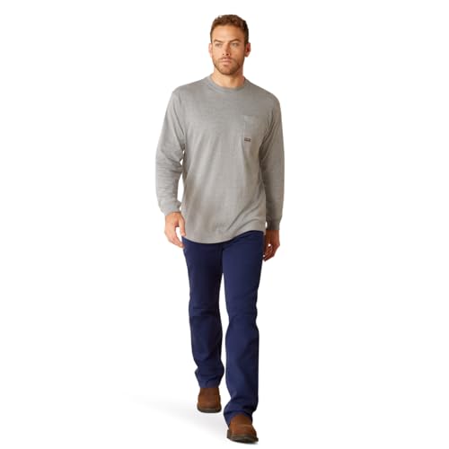 Image of Ariat Men's Rebar Cotton Strong Chainsaw Logo T-Shirt, Heather Grey, Large