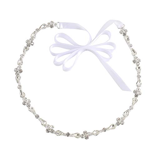 Thin Bridal Belt Bridesmaid Sash Crystal Wedding Belt with Rhinestones Pearls for Women Dress Accessories