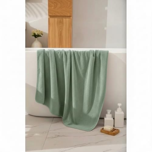 Image of Dribble Coral Fleece Weft Knitting 400 GSM Bath Towel 70 cm x140 cm | Ultra Soft, Quick Dry, Highly Absorbent | Lightweight & Skin-Friendly Towel for Bathroom, Gym & Travel, (Green /Blue, Pack of 2)