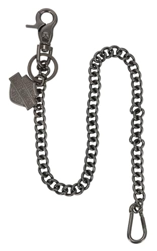 Harley-Davidson Men's Bar & Shield Logo 24 inch Wallet Chain, Gunmetal Finish