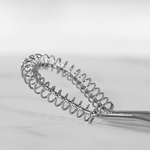 1PCS Stainless Steel Mini Whisk Heat Resistant Silicone Whisk Small Egg Whisk Beater Manual Hand Whisker Egg Stirrer Spring Coil Wire Whisk Blender For Kitchen Coffee Sauce Milk Cooking Baking Beating - Image 4