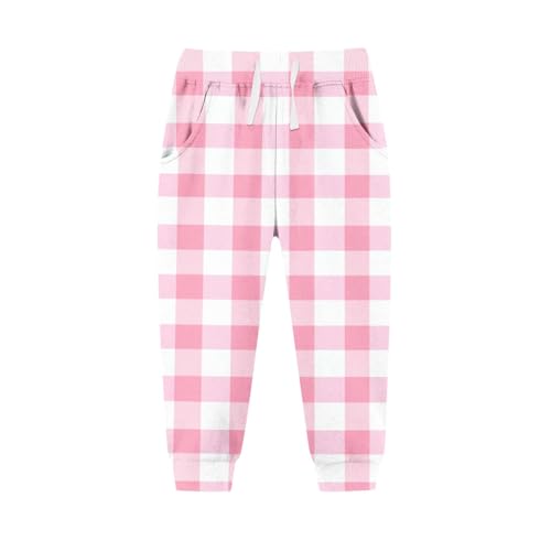 Girls Boys Plaid Joggers Casual Christmas Sweatpants Loose Elastic Waist Athletic Track Pants with Pockets for 2-13 Years