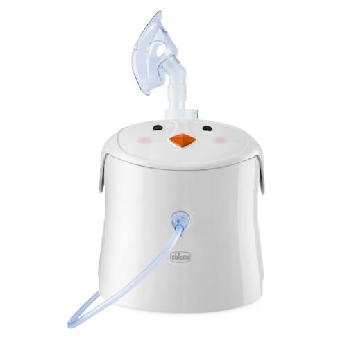 Chicco Aerosol Easy Breath Baby, a Forma di Simpatico Pinguino, Aerosol a Pistone per Neonati, Bambini e Adulti, Aerosol Portatile, Ultracompatto, con Due Mascherine Morbide ed Ergonomiche, 0 Mesi+