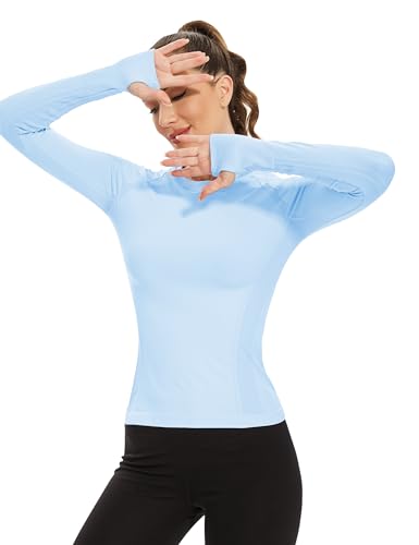 Image of MathCat Workout Shirts for Women Long Sleeve, Workout Tops for Women, Quick Dry Gym Athletic Tops,Seamless Yoga Shirts XS-XL