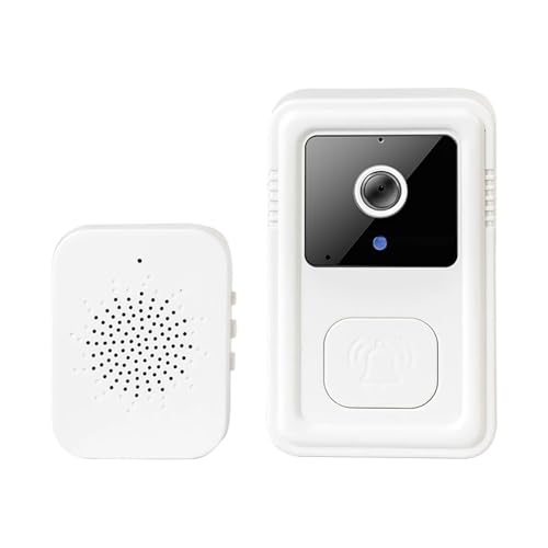 KONGMM Video Doorbell, Wireless WiFi Doorbell Camera Video Two-Way Intercom Doorbell Smart Home Doorbell Night Vision(Bianco)