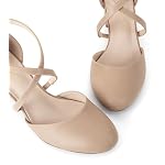 Greatonu Damen Pumps Riemchenpumps Spangenpumps Sandale mit Kreuz Knöchelriemen Blockabsatz Geschlossener Spitze Glitzer Pumps - Perfekt für Hochzeiten und Partys – Bild 2