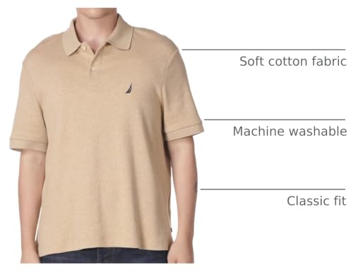Image of Nautica Men's Classic Fit Short Sleeve Dual Tipped Collar Polo Shirt