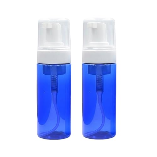 Lot de 2 flacons à Pompe vides Rechargeables de 100 ML - Bleu Cobalt - Petit Distributeur de Savon moussant pour Savon, Bouteilles de Pompe à Mousse