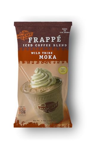 MOCAFE Wild Tribe Moka Frappe Mix, Blended Iced Coffee Instant Mocha Powder, 3lb bulk bag
