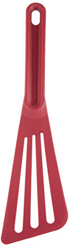 Image of Mercer Culinary Hell's Tools Hi-Heat Slotted Spatula, 12 Inch x 3.5 Inch, Red