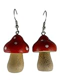 *Handbemalt* Ohrringe Hänger Ohrhänger Holz Pilz Fliegenpilz Gift Wald Gemüse Herbst 13.438 B
