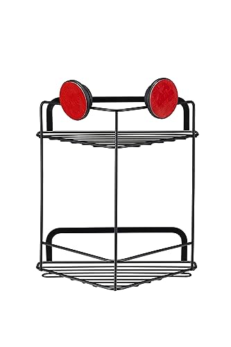 Panier d'angle à 2 niveaux Croydex noir mat pour douche sans perçage - 6