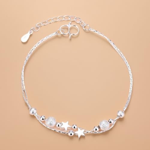 925 Sterling Silver Bracelet Bead Bracelets Elegant Exquisite Bracelet for Women Trendy Love Heart Diamond Bangle Jewelry