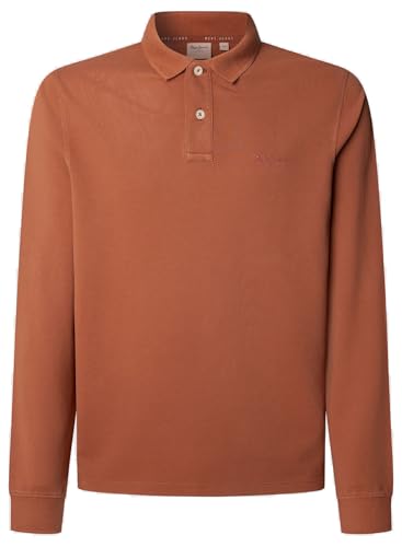 Pepe Jeans New Oliver GD LS Polo para Hombre, Rojo (Rojo ladrillo), S, Rojo (Brick Red), S