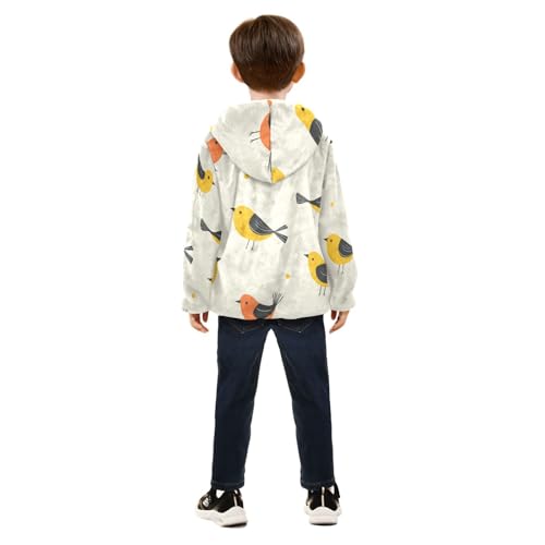 Bird Girls Fleece Jacket Girls Fall Jacket Girls Zip Up Hoodie Girls Sherpa Jacket 2-10T4