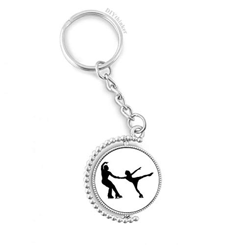 Anneau keyholder patinage rotatif multicolore, cadeau idéal de sport
