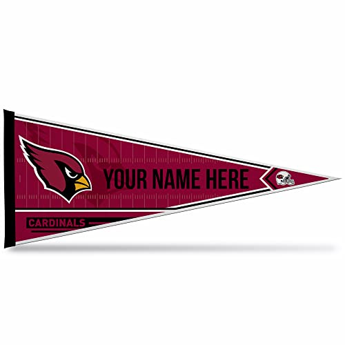 Image of Rico Industries NFL Football Arizona Cardinals Personalized - Custom 12 inch x 30 inch Soft Felt Pennant - EZ to Hang