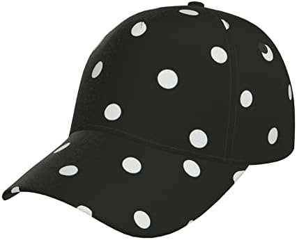 Sun Visor, Sports Black and White Polka Dot Baseball Cap, for Men and Women Street Dance/Hip Hop