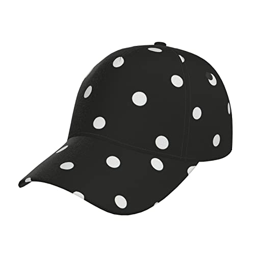 Sun Visor, Sports Black And White Polka Dot Baseball Cap, For Men And Women Street Dance/Hip Hop #TOP1